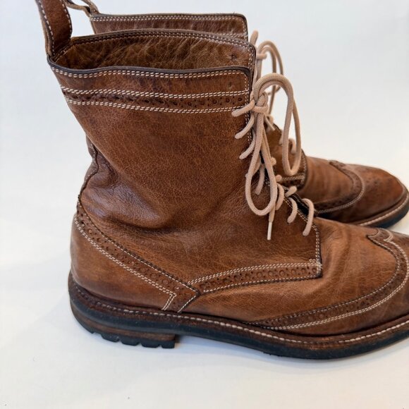 Sutor Mantellassi Men’s Leather Wingtip Brogue Lace-Up Boots - Picture 5 of 8